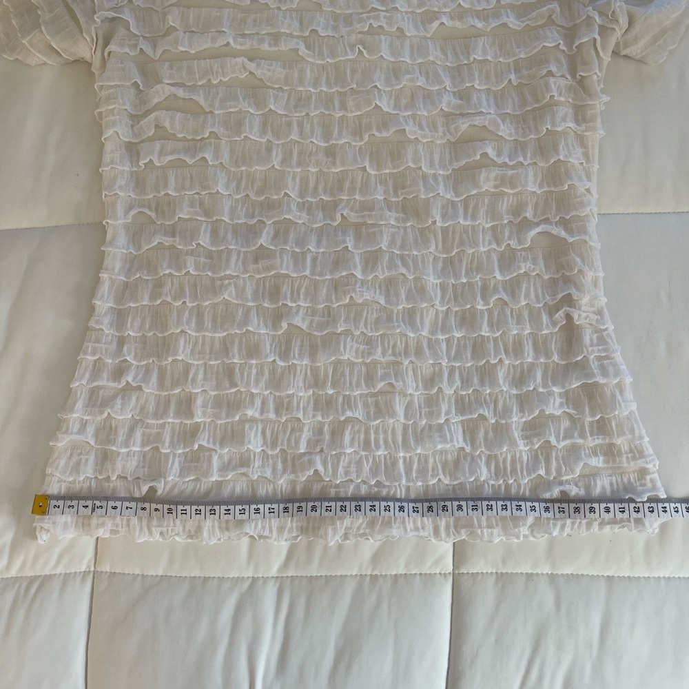 Linea Domani White Ruffled Blouse - Picture 7 of 7